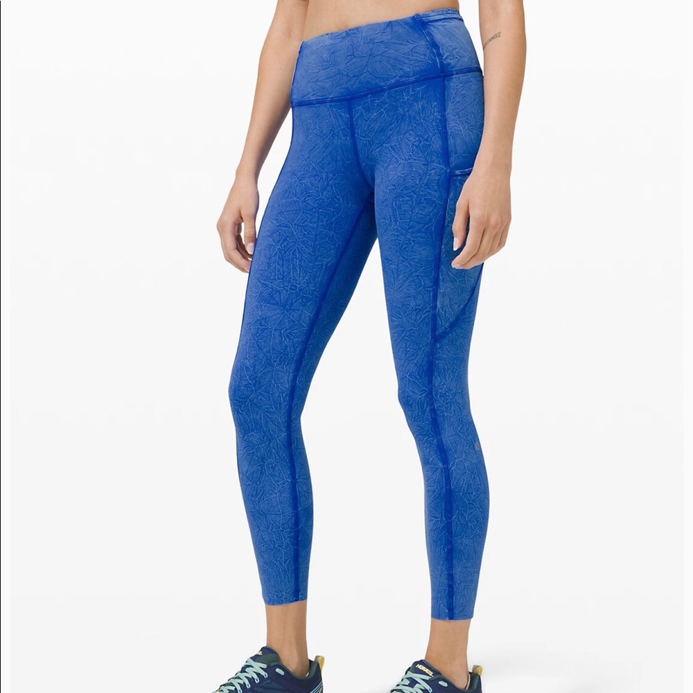 Fast and Free High Rise Tight 25” Ice Dye